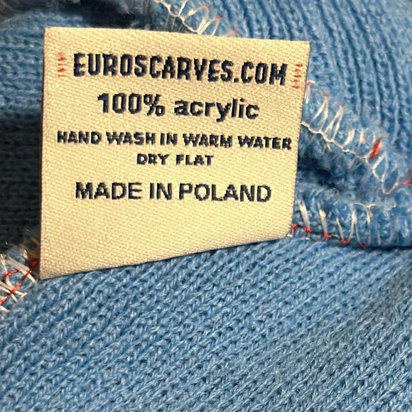 Chicago Flag Knit Winter Hat Blue/White Stripe Beanie with Red Pom NWOT - Picture 4 of 4